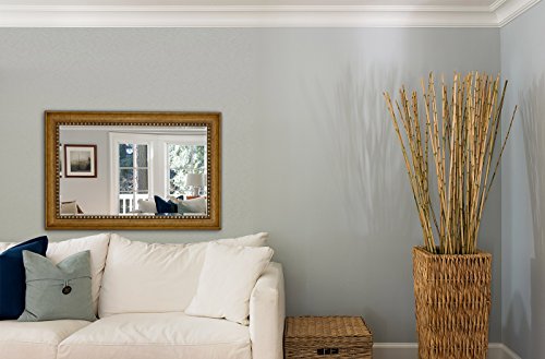 NEW Large Transitional Rectangle Wall Mirror | Luxury Designer Accented Frame | Solid Beveled Glass | Made In USA | Vanity, Bedroom, or Bathroom | Hangs Horizontal or Vertical
