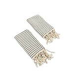 Ahenque Set of 2 Hand-loomed Natural Dish Clothes, Kitchen Towel Set, Cotton&Bamboo Blend, Soft& Tea Towel Set, Extra Soft Towel, Guest Towel, Eco-Friendly Hand Towel Set