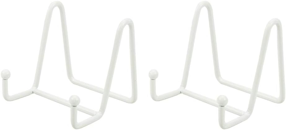 LIONWEI LIONWELI White Decorative Plate Stand Holder Picture Frame Stand Easel Display Stand
