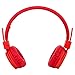 Sodee Folding Stereo Wired Headphones for Kids,Girls Headphones,Boys Headphone,in-line Microphone Remote Control Adjustable Over Ear Headphone Kids Headsets with Soft Earpads for Cellphones (Red)