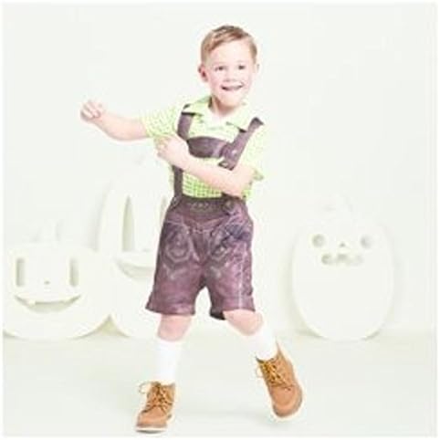 Onceuponasale Boy 4T-5T German Lederhosen 3 pc Oktoberfest Halloween Costume Shorts Dress Up