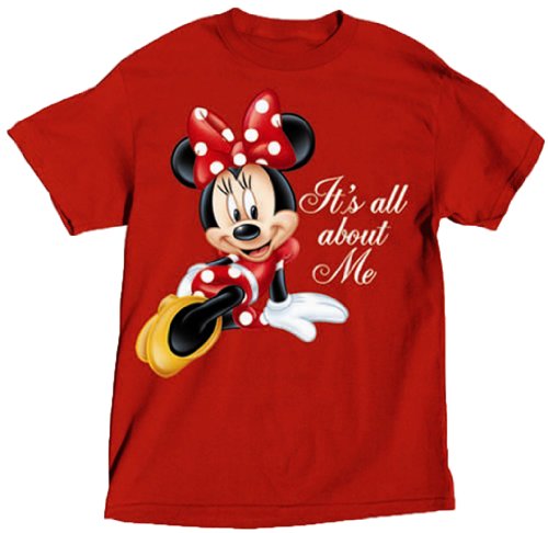 Disney Ladies T Shirt All About Me Minnie - Red - Small