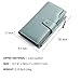 BOSTANTEN Womens Wallet Genuine Leather Wallets Large Capacity Cash Cluth Purses with Zipper Pocket Blue Grey