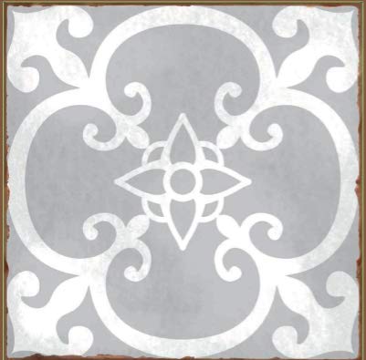 Grey Tile Stickers Victorian Morrocan Modern Retro self Adhesive wall Art Decor transfers-Bathroom backsplash Kitchen splashbacks Floral Decals Peel and Stick (Grey 9, 6 inch) Pack of 10