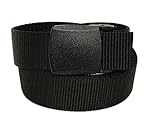 Big & Tall Bulldog Metal Free Ratchet Buckle Web Belt Made in USA by Thomas Bates (Black)