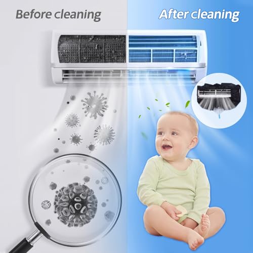 ZSPLIT-MAIR Wall Air Conditioner Cleaning Kit, Split Air Conditioning Cleaning Kit, Air Conditioning Split Cleaning Tarpaulin (15 Pieces, Black, Medium Size: 68-98 cm/27.55-39.37 Inches)