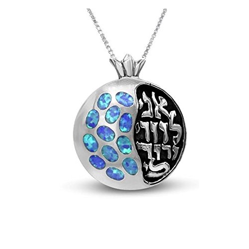 Ani LeDodi Necklace Pomegranate Shaped in Sterling Silver with Opal