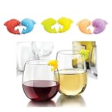 The ORIGINAL Shark Mark Silicone Drink Markers Wine Glass Charms