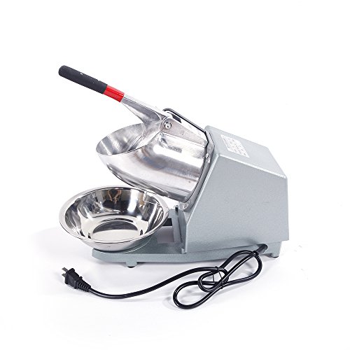 Olymstore Portable Electric Ice Shaver, Commercial Industrial Quality Crushed Ice Maker Stainless Steel Blade Snow Cone Maker Shaving Crusher Machine, 65 kg Per Hour - Single Blade Silver