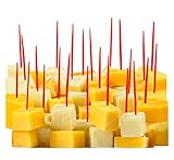 Red Plastic Toothpicks, 300 Short Plastic Food Picks, 2.5