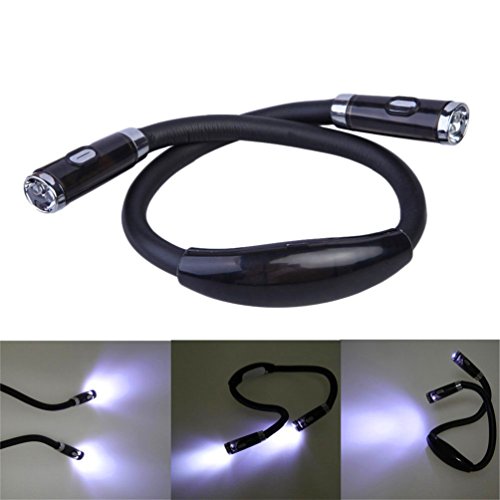 ATC LED Handsfree Flexional Neck Book Reading Light Black