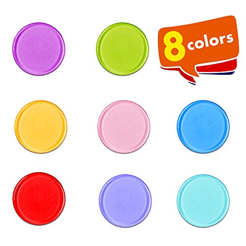 image for Hebayy 500 Transparent 8 Color Clear Bingo Counting Chip Plastic Marke