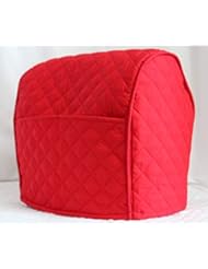 Simple Home Inspirations Quilted Cover Compatible for KitchenAid Stand Mixer, Tilt Head, Piped with 2 Pockets (Red, Tilt)