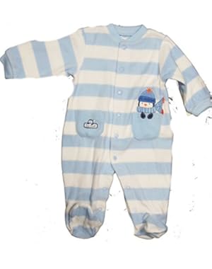 Carters Infant Baby Boy I'm Cool Penguin Bodysuit Footie Blue White Striped Winter