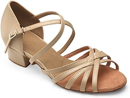 LOVELY BEAUTY Lady's Ballroom Dance Shoes for Chacha Latin Salsa Rumba Practice,Skin Color PU, 1.6" Heel, 11.5 B(M) US