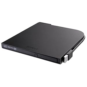 BUFFALO USB2.0用ポータブルDVDドライブ Windows/Mac両対応 スリムタイプ ブラック DVSM-PT58U2V/N