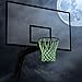 Luminous Basketball Net Replacement, Heavy Duty and Anti Whip Night Light Basketball Goal Net Glow in The Dark, 12 Loops Fits Standard Size Indoor or Outdoor Hoop Rims, Nylon and Green