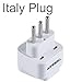 TESSAN Grounded Universal Travel Plug Adapter USA to Italy Travel Prong Converter Adapter Plug Kit for Italy (Type L) - 3 Pack(WHITE)