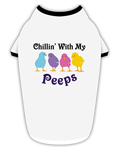 TooLoud Chillin With My Peeps Cotton Dog Shirt White with Black XL