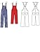 Kwik Sew K3897 Overalls Sewing Pattern, Size XS-S-M-L-XL