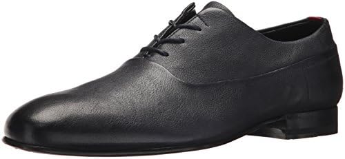 HUGO Hugo Boss Men's Cordoba Grainy Leather Dress Casual Shoe Oxford, Dark Blue, 8.5 M US