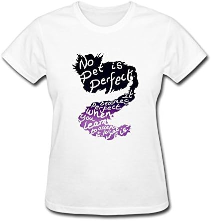 SHMUY Women's Welcome To Night Vale Radio Cat Cotton Round Collar T Shirt,White