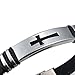 Jstyle Jewelry Men's Stainless Steel Religious Black Rubber Cross Bracelet