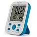 Alarm Clock, Chelvee Large LCD Screen Alarm Clock with Time/Date/Temperature/Humidity Display, Snooze Function, Stand or Wall Mount, Battery Operated (Blue)
