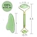 Yeethe Facial Jade Roller Facial Slimmer and Gua Sha Set for Face Neck Eyes, 100% Natural Premium Crystal Double Real Jade Graston Tools Anti-Aging Anti-Wrinkle Skincare Massager Therapy