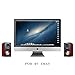 Besteye 507 PC Computer Speakers Phone for The Computers Laptop Tablet Smartphone Wood Computer Speakers USB–Dark Red Speakers
