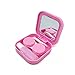 AHIER Portable Contact Lens Case Travel Kit Mirror +bottle + tweezers Container Holder (pink)