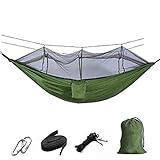 ASGV Portable Outdoor Camping Hammock with Mosquito Net Parachute Fabric Hanging Swing Hammocks Sleeping Bed Tree Tent