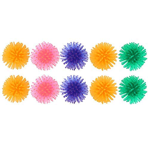 Sheens 10Pcs Cat Balls Toy, Cat Portable Colorful Catch Chase Playing Toys 3.5cm TPR Materials Flower Burr Ball Kitten Exerciser Interactive Balls