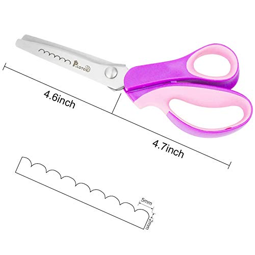 Scalloped Pinking Shears, P.LOTOR 9.3 Inches Stainless Steel Handled