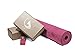 QELL Yoga Starter Kit - Durable Yoga Mat with Carry Strap, 2 Eco-Friendly Balance Blocks and Extension Strap – Set of A Nonslip, Comfortable Exercise Mat and Workout Gear for Men and Women, Raspberry