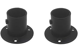 NELXULAS Classic Black Stainless Steel Closet Rod Flange Holder for Pipe (1")