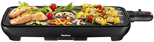 Tefal CB501812 Plancha Malaga Plaque Anti-Adhésive XL 6 à 8 Personnes Cuisson sans Ajout de Matière Grasse Tous Types d'Aliments 2000W Noir