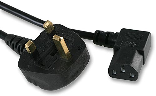 PRO ELEC PE01102 13A UK Plug to Right Angled IEC C13 Mains Lead, 10m