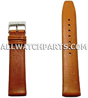 20mm Light Brown Smooth &amp; Flat Style Genuine Leather Band