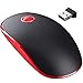 VicTsing 2.4G Slim Wireless Mouse with Nano Receiver, Noiseless and Silent Click with 1600 DPI for PC, Laptop, Tablet, Computer, and Mac, Red