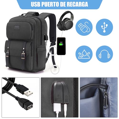TUQI Mochila para Laptop portátil,Mochila de viaje,mochila de tipo casual para hombres y mujeres,impermeable y la tela durable con bolsillos multifuncionales, para el viaje,negocios,etc.