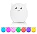 Mystery 3-Modes Silicone Soft LED Multicolor Baby Night Light, USB Rechargeable Pig Night lamp with Warm White, Single Color, Colorful Breathing Modes for Nursery Kids Children Adults Bedroom Decor(C)