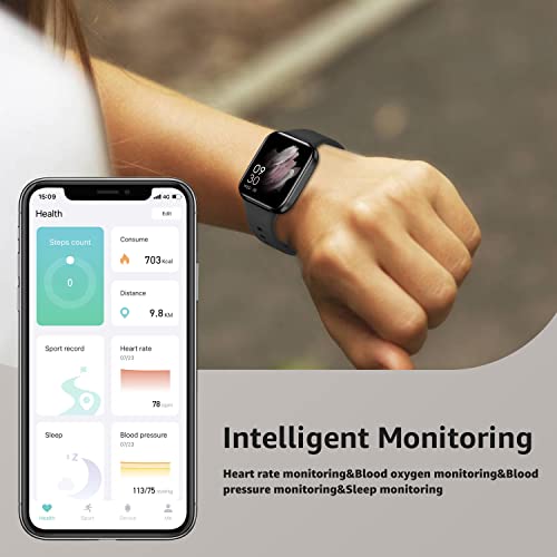 ASWEE Smart Watch, Fitness Tracker with 24/7 Blood Pressure and Heart