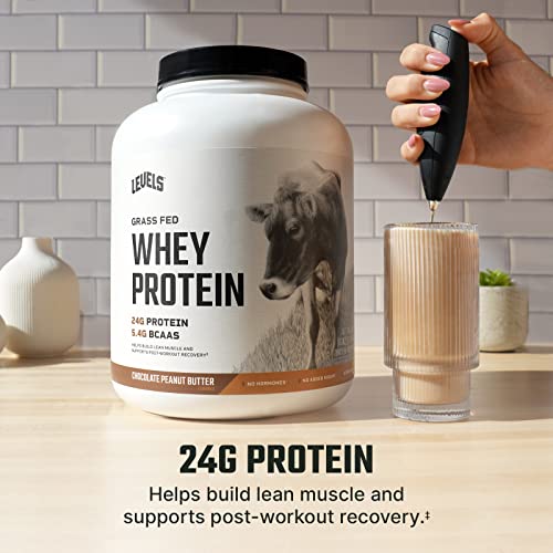 Levels Grass Fed 100 Whey Protein, No GMOs, Chocolate Peanut Butter