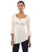 PattyBoutik Cute Off Shoulder Bell Sleeve Blouse Top,Ivory,Small
