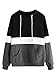 DIDK Women's Colorblock Lightweight Long Sleeve Pullover Hoodie Sweatshirt Black Grey L