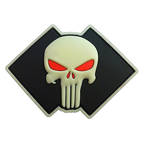 Glow Dark Punisher Skull US Navy Seals DEVGRU PVC 3D Rubber Touch Fastener Patch