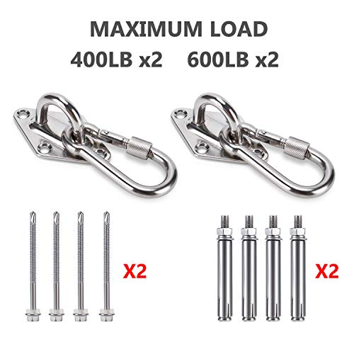 ZHODR Hammock Hanging kit,8001200 lb Capacity Heavy Hammock Hook 304 Steel Hammock Hardware