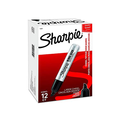 Sharpie Chisel Tip Pro Permanent Markers, King Size Black, 24Count