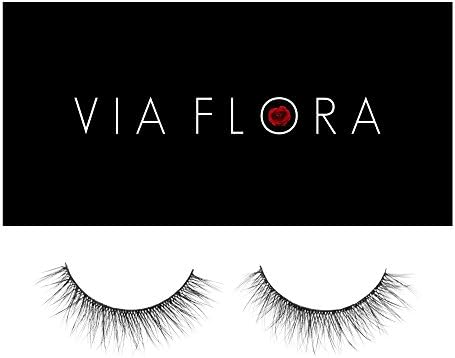 Cruelty Free 3D Faux Mink Eyelashes - Reusable and Durable - Fluffy and Natural - 100% Vegan Luxury Fibers - by Via Flora Beauty (Dahlia)